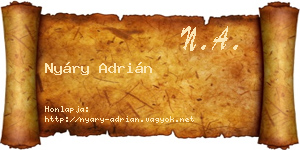 Nyáry Adrián névjegykártya